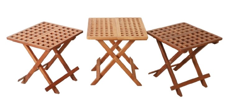 (3) Modern Design teak folding side tables (1 of 6)