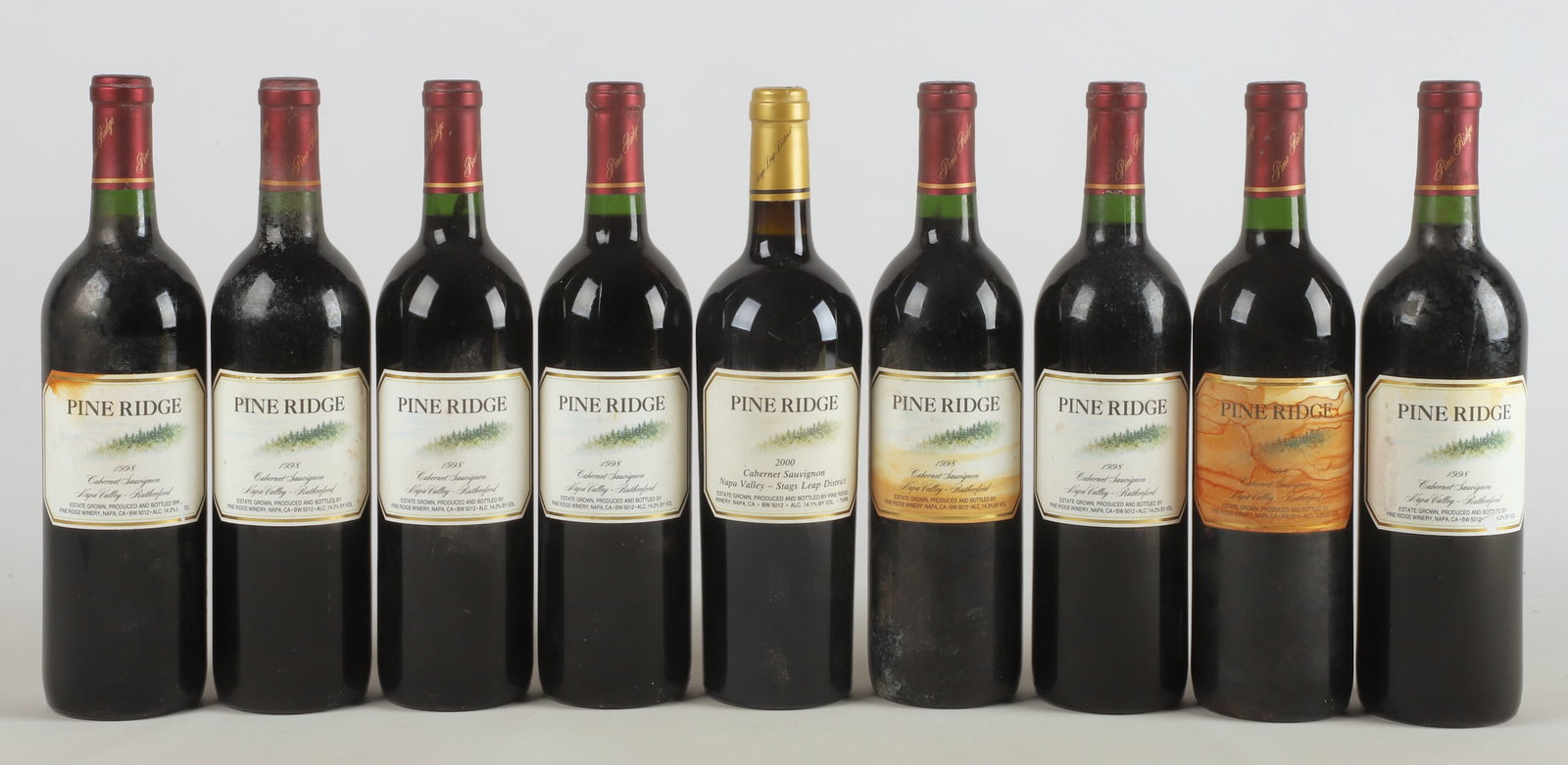 (9) 1998/2000 Pine Ridge Cabernet Sauvignon: (9) 1998/2000 Pine Ridg Cabernet Sauvignon, to include (8) bottles 1998, (1) 2000.