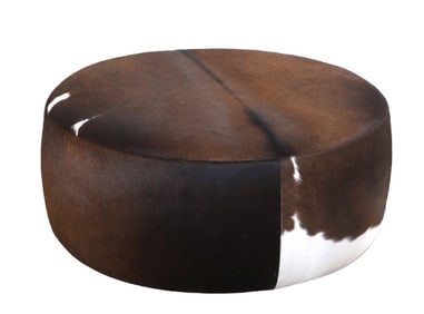 Cow's hyde upholstered ottoman