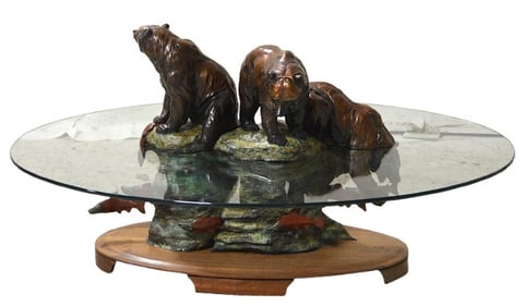 Daniel Ray Parker Bronze "Members Only" Coffee Table