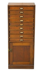 Oak specimen cabinet