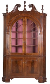 Irion 2-pc mahogany corner cabinet