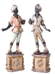 (2) Blackamoors on pedestals