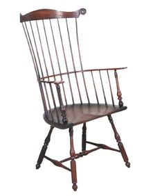 Hoffer oak and painted Windsor chair