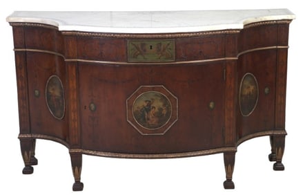 French style marbletop inlaid commode
