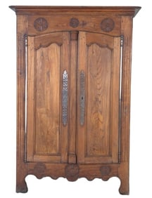 Walnut carved 2-door wardrobe