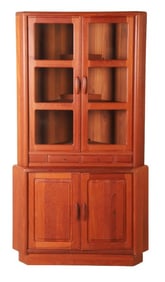 Danish Modern Teak 2-pc corner cabinet