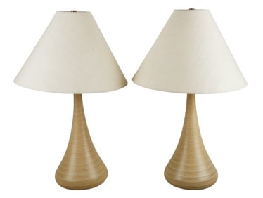 Helen of Troy Modern Pottery Lamp Pair