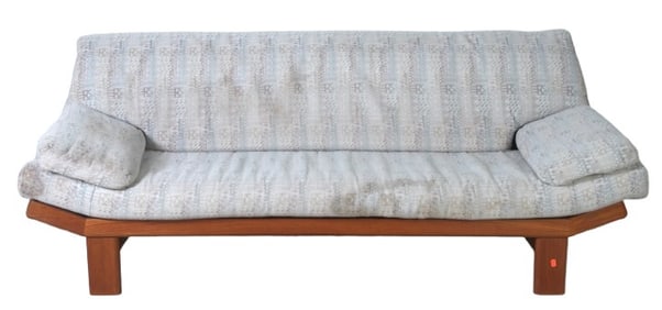 Danish Modern teak upholstered sofa