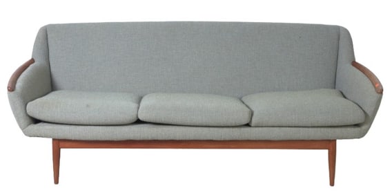 Danish Modern upholstered 3-seat sofa