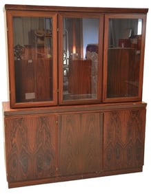 Skovby Danish modern two piece china cabinet