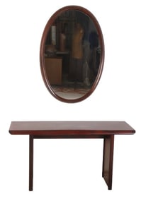 Pedersen & Hansen Danish Modern rosewood laminate console and mirror