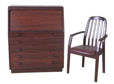 Dyrlund rolltop desk and chair