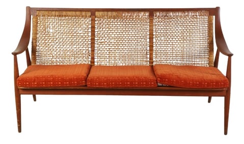 Peter Hvidt and Olga Molgaard for John Stuart caned back 3-seat sofa