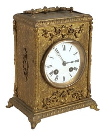 Oversized Gilt Bronze Carriage Clock