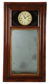 George Hills Plainville CT "Ogee molded" mirror clock