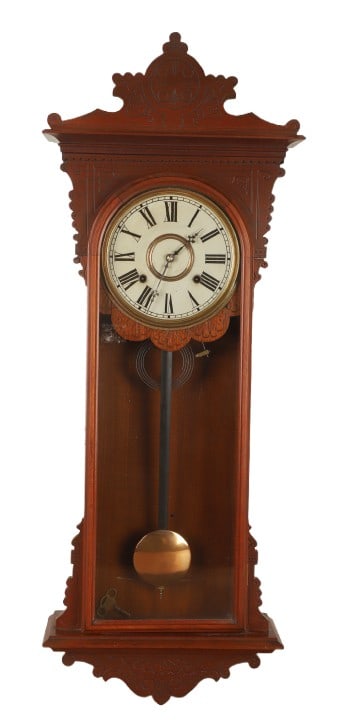 E. N. Welch "Sembrich" 8-day "Cathedral Gong" Walnut wall regulator clock (1 of 7)