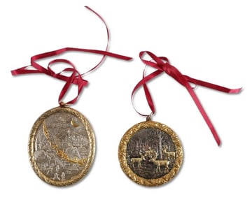 (2) Sterling Silver Buccellati Christmas Ornaments