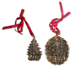 (2) Sterling Silver Buccellati Christmas Ornaments