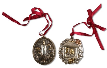 (2) Sterling Silver Buccellati Christmas Ornaments