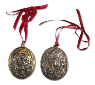 (2) Sterling Silver Buccellati Christmas Ornaments