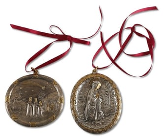 (2) Sterling Silver Buccellati Christmas Ornaments