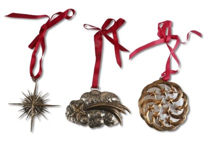 (3) Sterling Silver Buccellati Christmas Ornaments