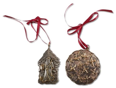 (2) Sterling Silver Buccellati Christmas Ornaments