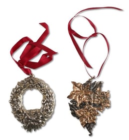 (2) Sterling Silver Buccellati Christmas Ornaments