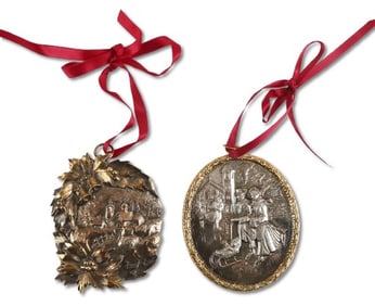 (2) Sterling Silver Buccellati Christmas Ornaments