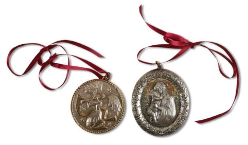 (2) Sterling Silver Buccellati Christmas Ornaments