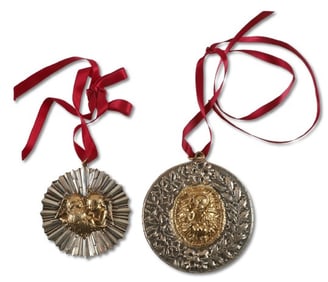 (2) Sterling Silver Buccellati Christmas Ornaments