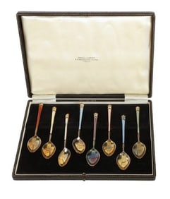 (8) T&S Sterling Guilloche Demitasse Spoons