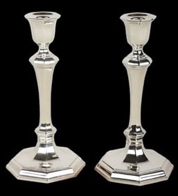 Pair of Tiffany & Co Sterling Silver Candlesticks