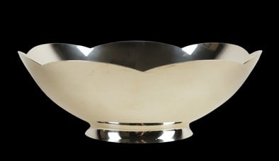 Tiffany and Co. Makers Scalloped Edge Footed Bowl