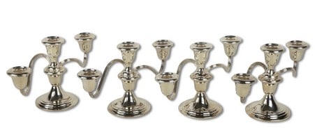 (4) Gorham Sterling Weighted Candelabra