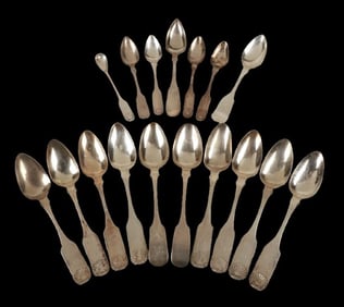(17) Philadelphia Coin Silver Spoons