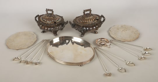 A Collection of Sterling and Silverplate Table Items