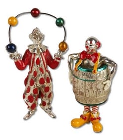 (2) Tiffany and Co. Sterling Enameled Circus Figures