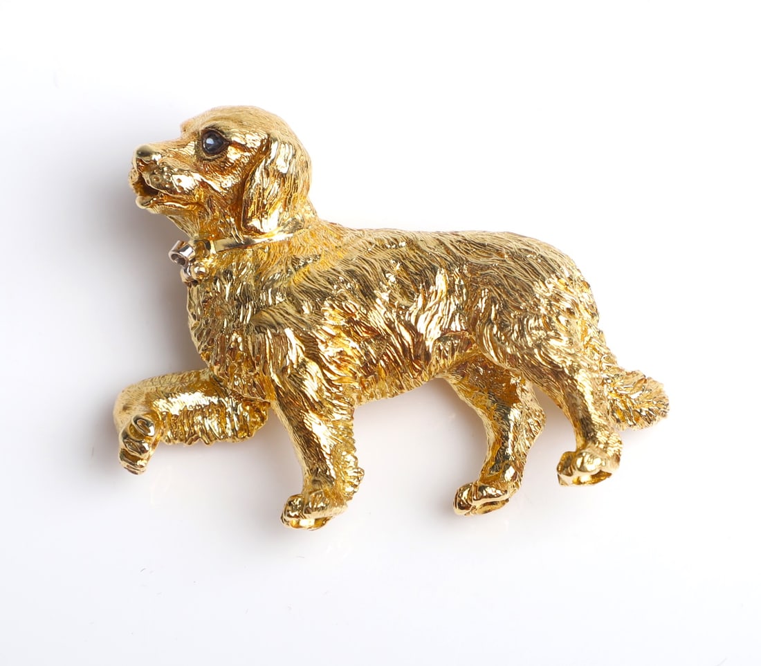 Tiffany and Co. 18K Yellow Gold Dog Brooch (1 of 4)