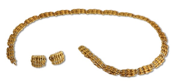 18K Alex Sepkus Collar Necklace & Earrings
