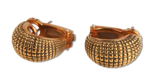 18K Yellow Gold Alex Sepkus Armadillo Hoops