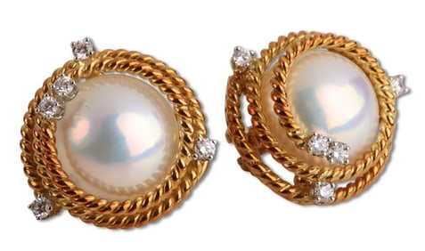 Tiffany and Co. Schlumberger Mabe Pearl Earrings