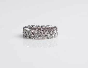 14K White Gold Diamond Eternity Band