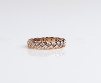 14K Gold 2-Row Diamond Eternity Band