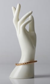 18K Yellow Gold Craig Drake Twist Hinged Bangle