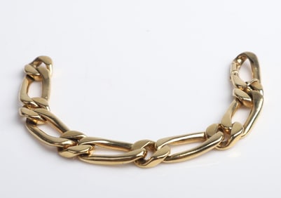 18K Yellow Gold Figaro Link Bracelet