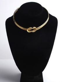 18K Yellow Gold Knotted Collar Necklace
