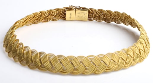 18K Yellow Gold AGA Correa Turks Head Necklace