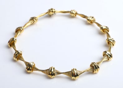 18K Yellow Gold Henry Dunay Twist Linked Necklace